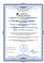 Сертификат эксперта-аудитора Монахов Е.А.